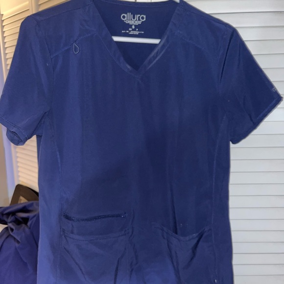 Blue Scrup top that is a small size with blue medium pants, Beautiful Uniform - Picture 3 of 8